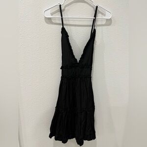 Black V-Neck Women's Dress
